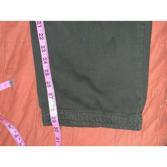 Free People Olive Green Pleated Chino Straight Leg Pants Women's Size 6 - Picture 7 of 10